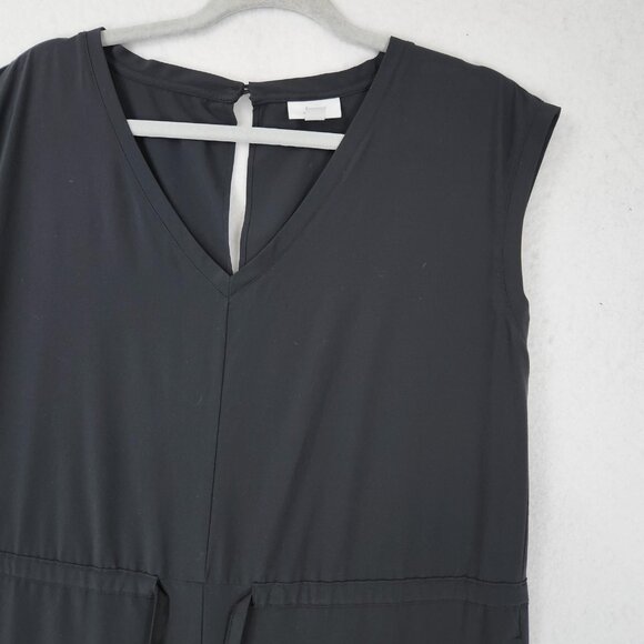 J Jill Jumpsuit Womens Small Petite Black Sleeveless V Neck Wide Leg Lightweight - Picture 2 of 12